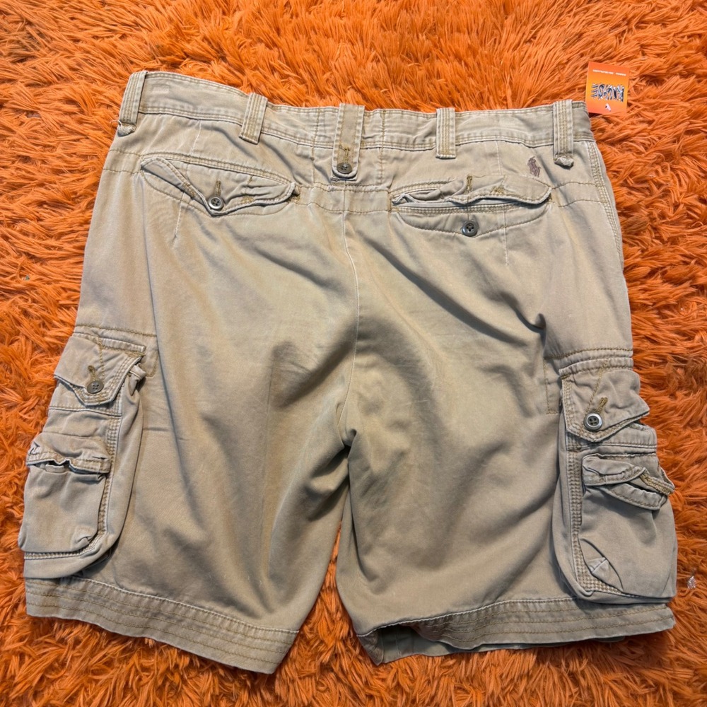 Polo Ralph Lauren Mens Cargo Shorts Tan Khaki Cotton Twill Utility Size 38